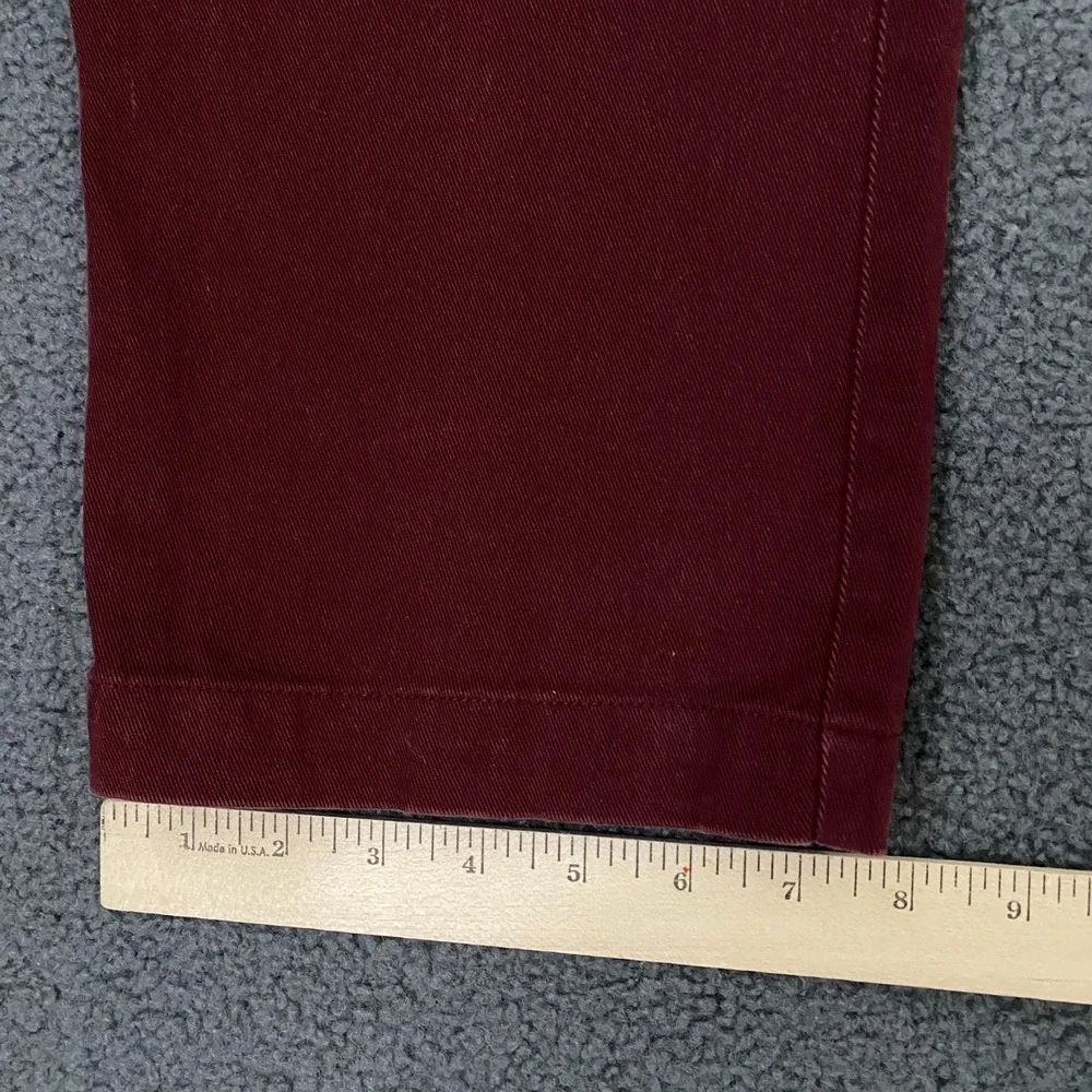 Canali Pants FITS Mens 33x31 Red Chino Trousers Cotton Twill Flat Front Italy